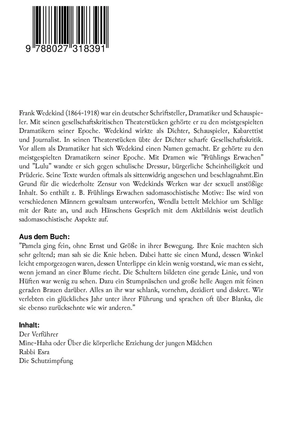 Rückseite: 9788027318391 | Fesselnde Erzählungen eines Skandalautors | Frank Wedekind | Buch