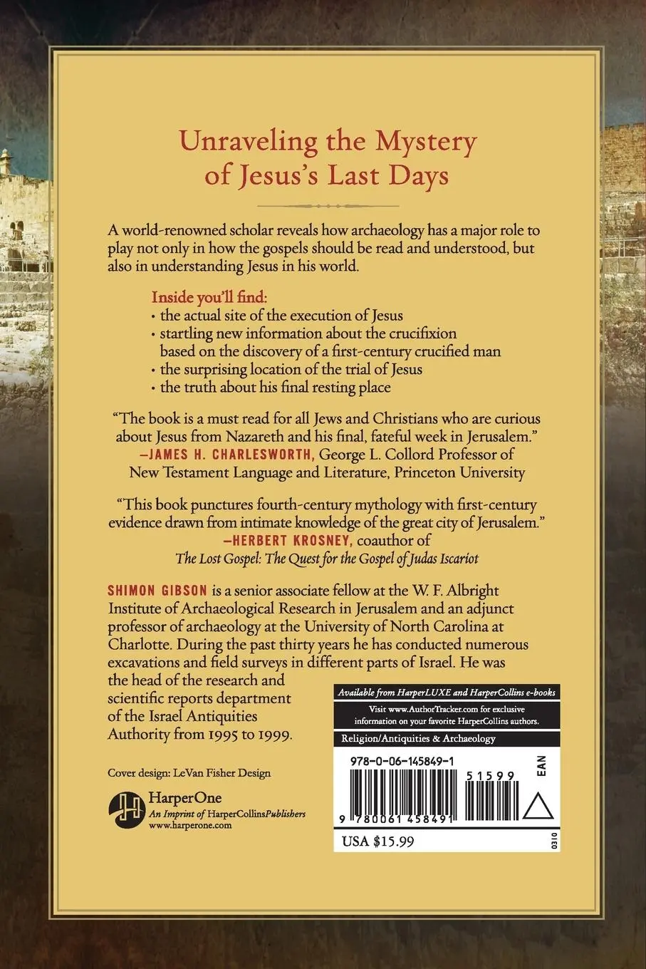 Rückseite: 9780061458491 | The Final Days of Jesus | The Archaeological Evidence | Shimon Gibson