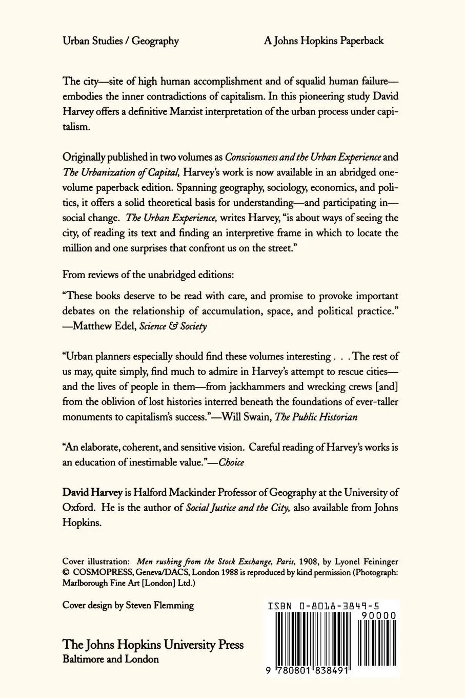 Rückseite: 9780801838491 | The Urban Experience | David Harvey | Taschenbuch | Englisch | 1989