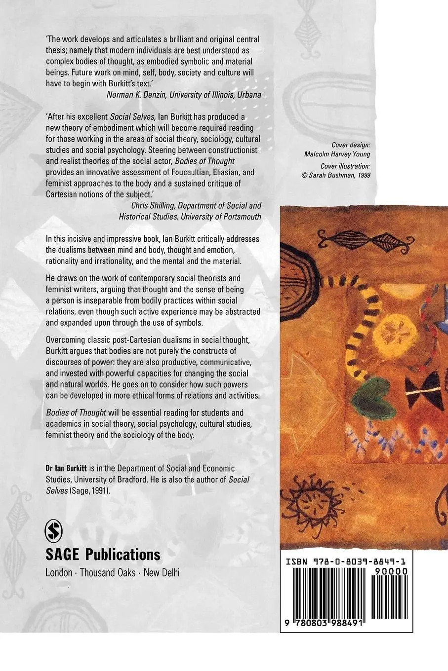 Rückseite: 9780803988491 | Bodies of Thought | Embodiment, Identity and Modernity | Ian Burkitt