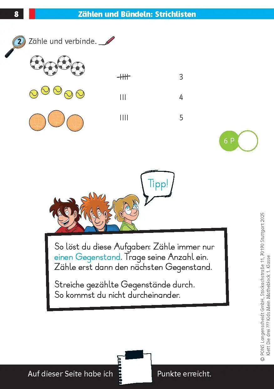 Bild: 9783129498491 | Die drei ??? Kids: Mein Matheblock 1. Klasse | Taschenbuch | 128 S.
