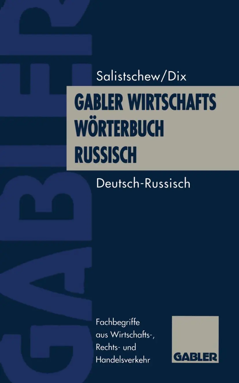 Cover: 9783322828491 | Gabler Wirtschaftswörterbuch Russisch | Band 1: Deutsch - Russisch