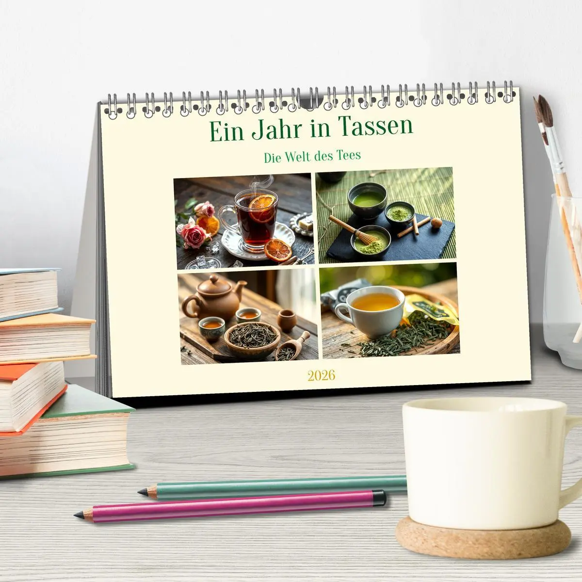 Bild: 9783457328491 | Ein Jahr in Tassen - Die Welt des Tees (Tischkalender 2026 DIN A5...