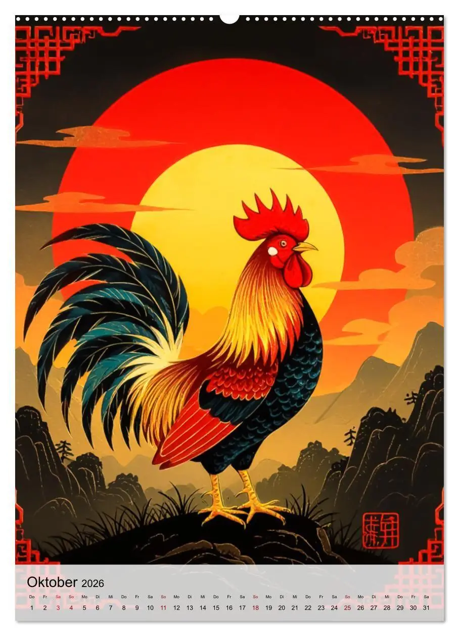 Bild: 9783516728491 | Die 12 chinesischen Tierkreiszeichen (Wandkalender 2026 DIN A2...