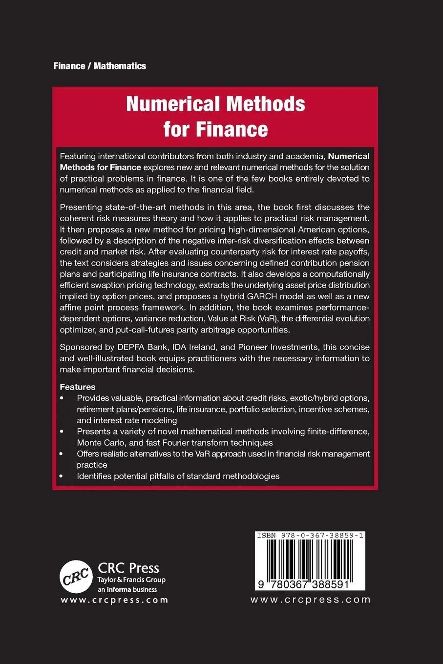 Rückseite: 9780367388591 | Numerical Methods for Finance | John Miller (u. a.) | Taschenbuch