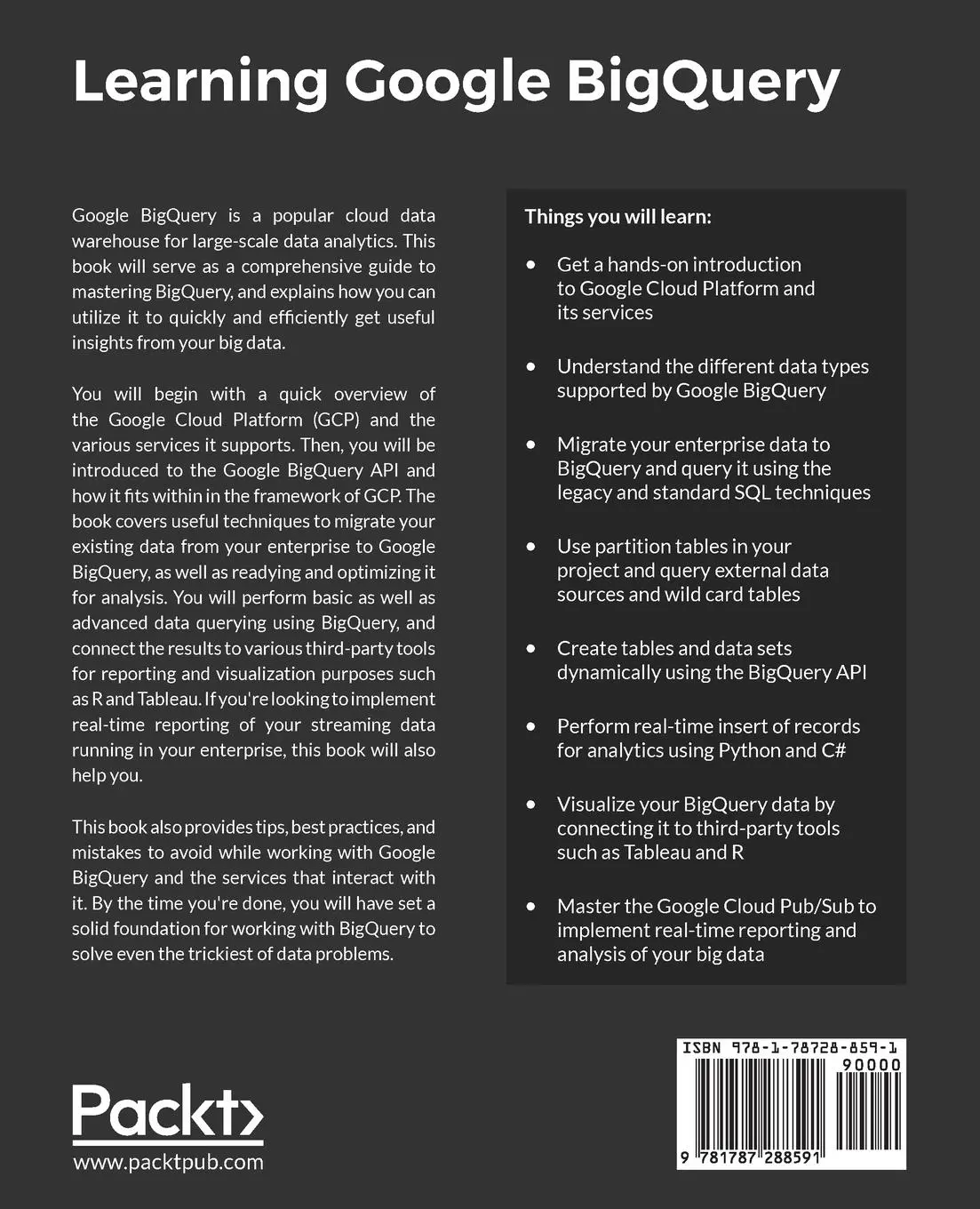 Rückseite: 9781787288591 | Learning Google BigQuery | Thirukkumaran Haridass (u. a.) | Buch