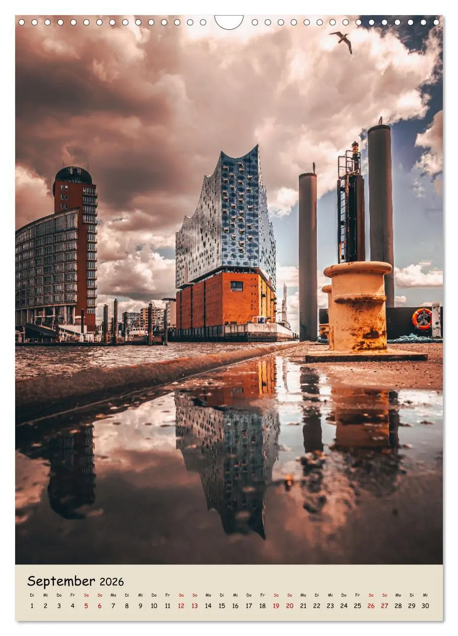 Bild: 9783516338591 | Hamburg Spiegelungen 2026 (Wandkalender 2026 DIN A3 hoch), CALVENDO...