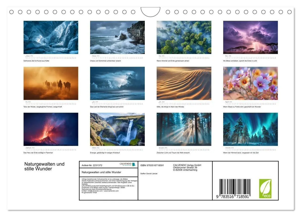 Bild: 9783516718591 | Naturgewalten und stille Wunder (Wandkalender 2026 DIN A4 quer),...