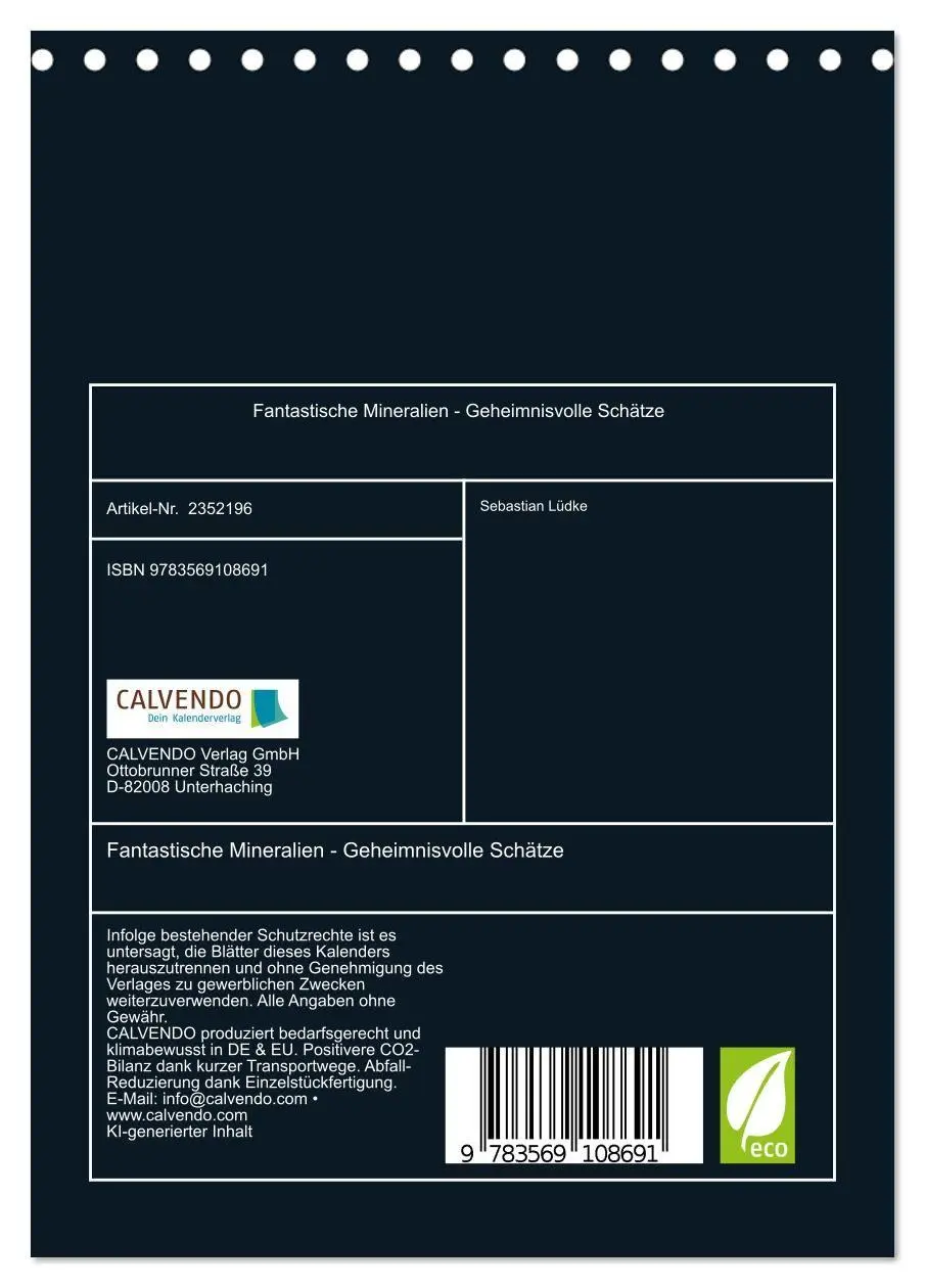 Bild: 9783569108691 | Fantastische Mineralien - Geheimnisvolle Schätze (Tischkalender...