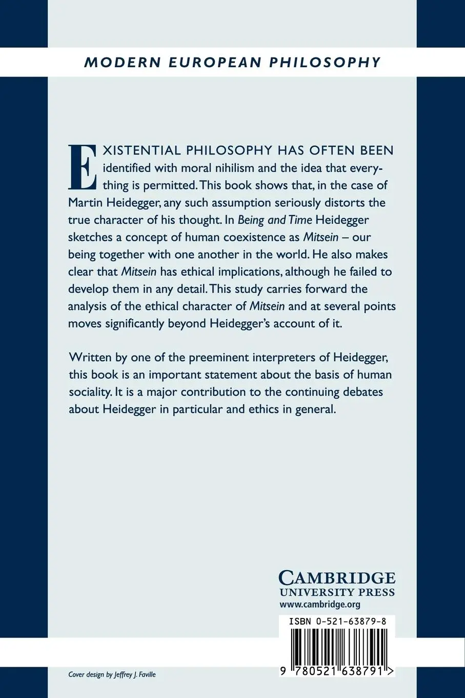 Rückseite: 9780521638791 | Heidegger and the Ground of Ethics | A Study of Mitsein | Olafson
