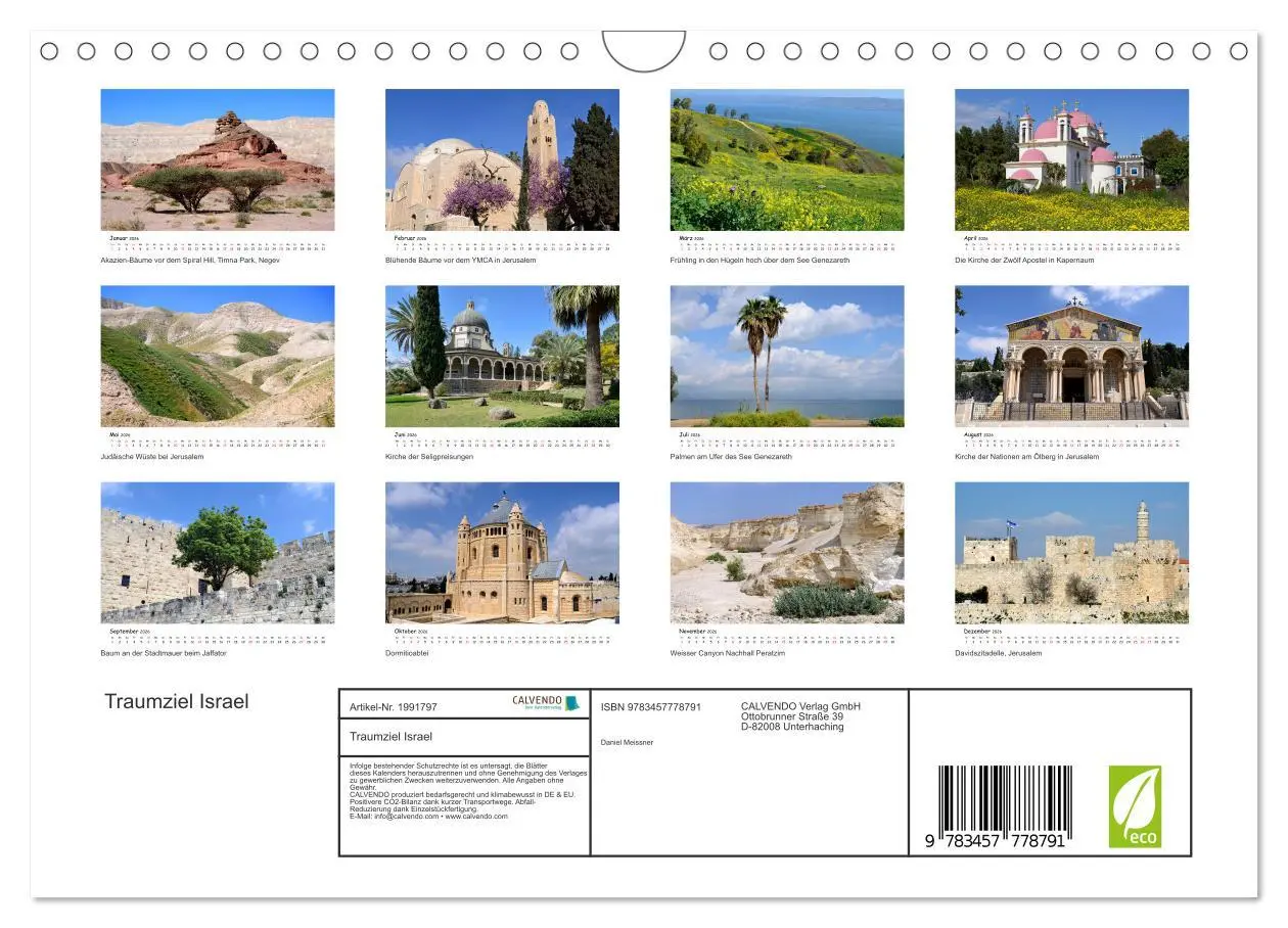 Bild: 9783457778791 | Traumziel Israel (Wandkalender 2026 DIN A4 quer), CALVENDO...