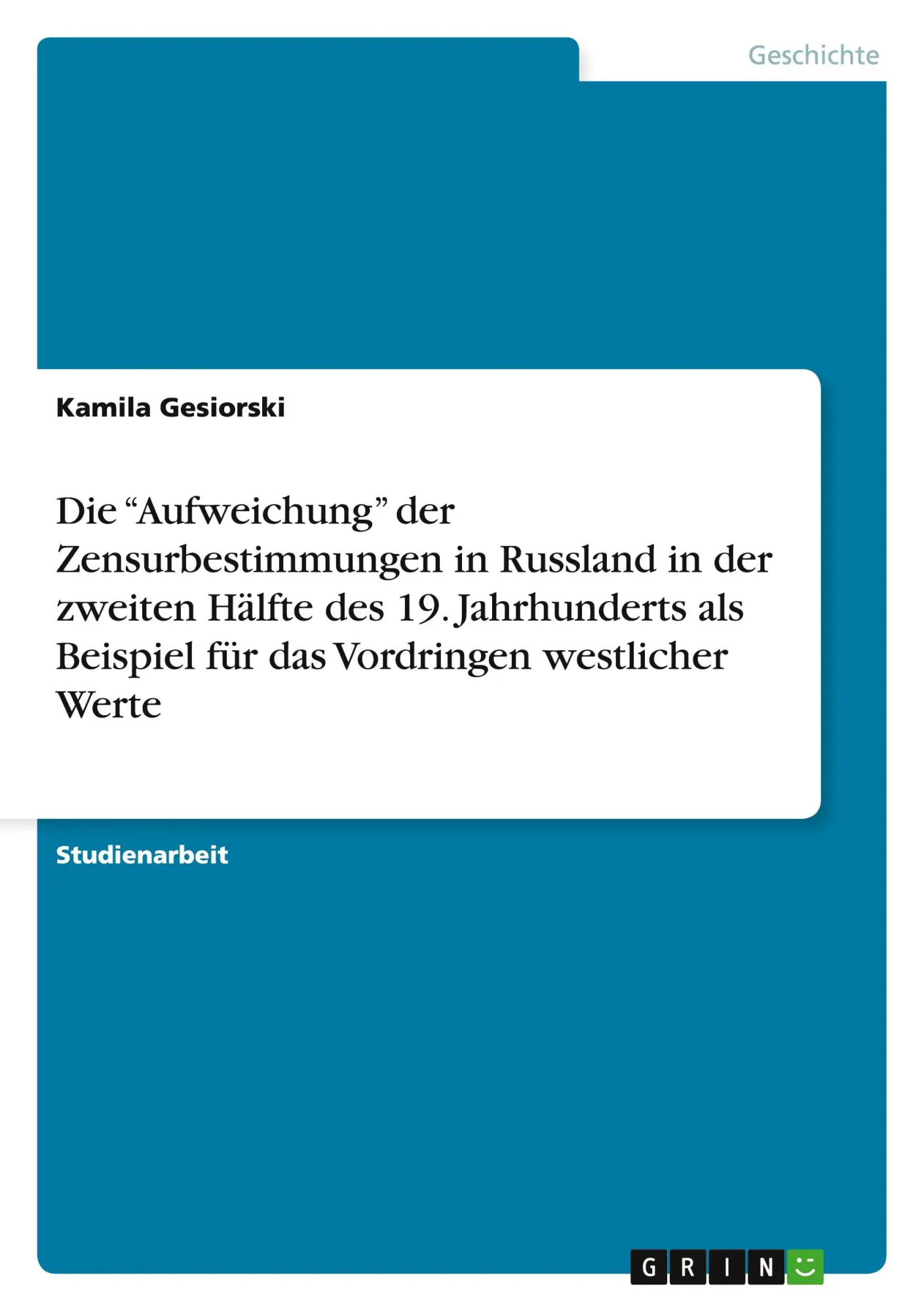 Cover: 9783640208791 | Die "Aufweichung" der Zensurbestimmungen in Russland in der zweiten...