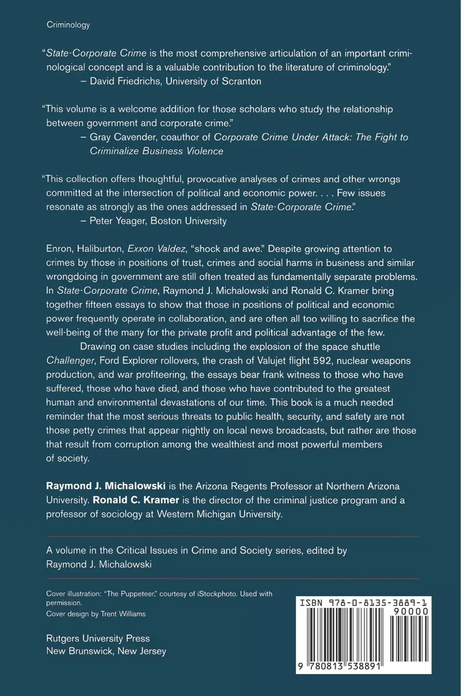 Rückseite: 9780813538891 | State-Corporate Crime | Raymond J Michalowski | Taschenbuch | Englisch