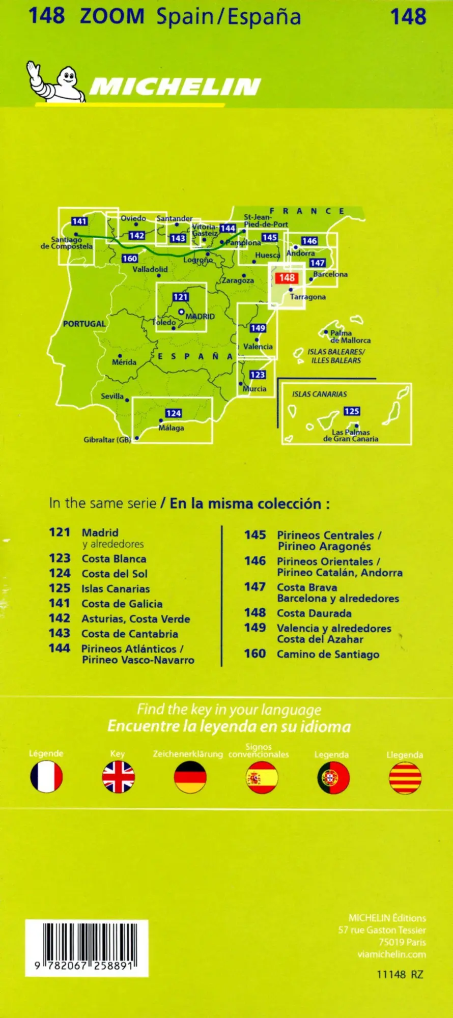 Bild: 9782067258891 | Michelin Costa Daurada | Straßen- und Tourismuskarte 1:150.000 | 1 S.