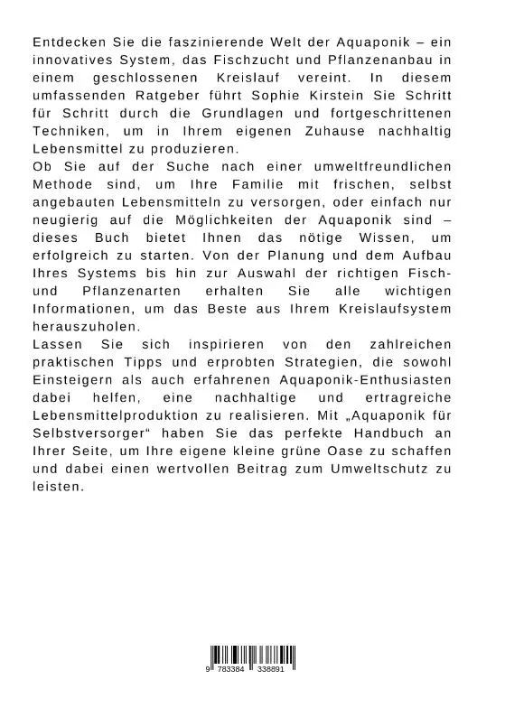 Rückseite: 9783384338891 | Aquaponik für Selbstversorger | Sophie Kirstein | Taschenbuch | 304 S.