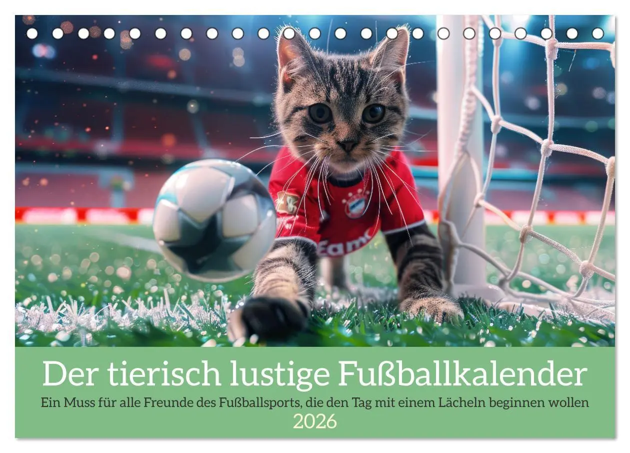Cover: 9783457388891 | Der tierisch lustige Fußballkalender (Tischkalender 2026 DIN A5...
