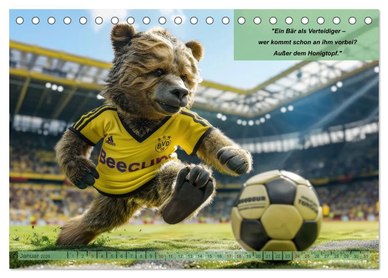 Bild: 9783457388891 | Der tierisch lustige Fußballkalender (Tischkalender 2026 DIN A5...