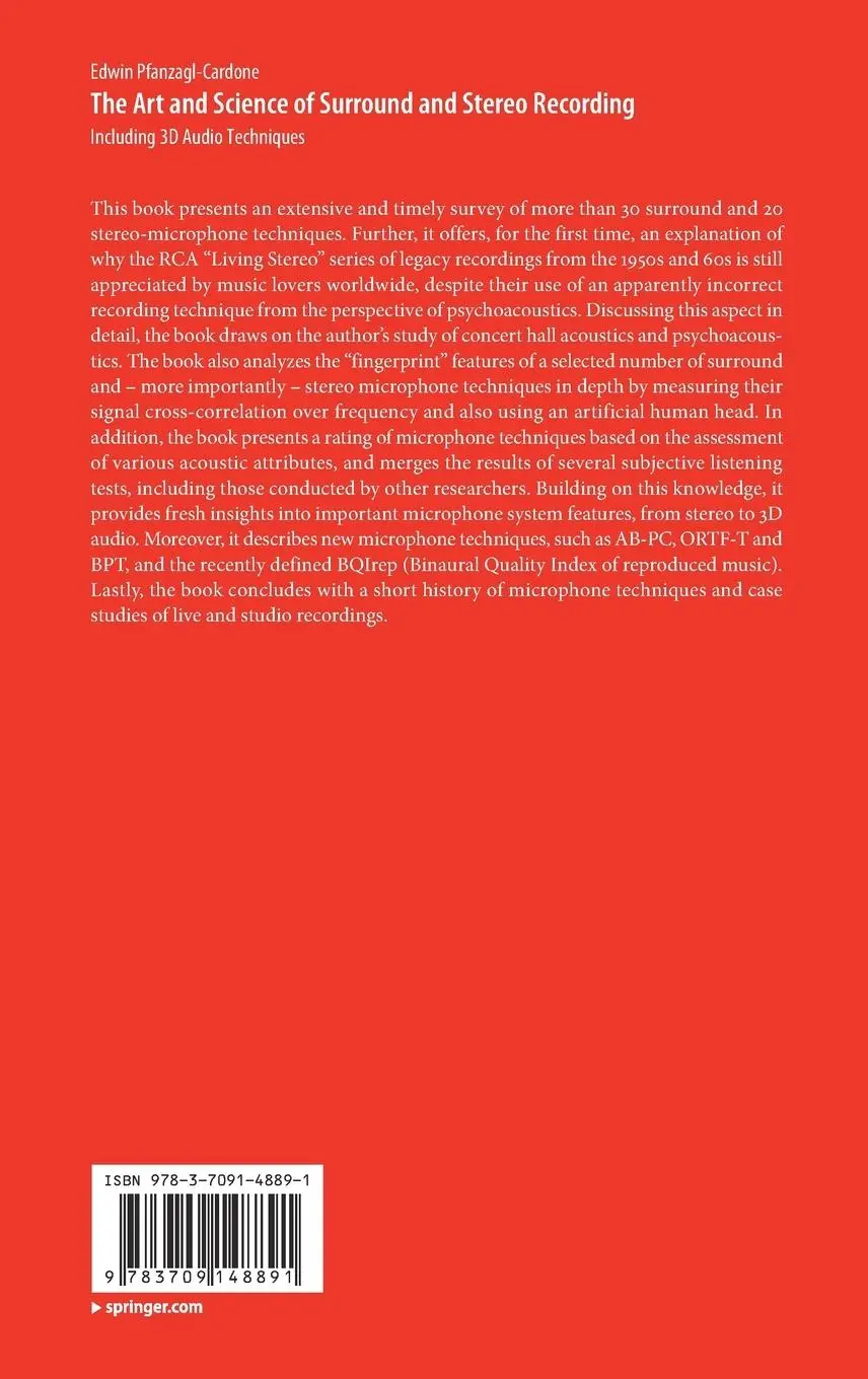 Rückseite: 9783709148891 | The Art and Science of Surround and Stereo Recording | Buch | xxiv