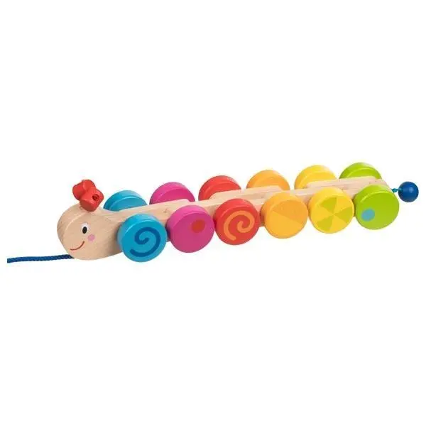 Cover: 4013594548991 | Ziehtier Raupe | L = 33 cm, Holz, per Stück | goki | Spielzeug | 54899