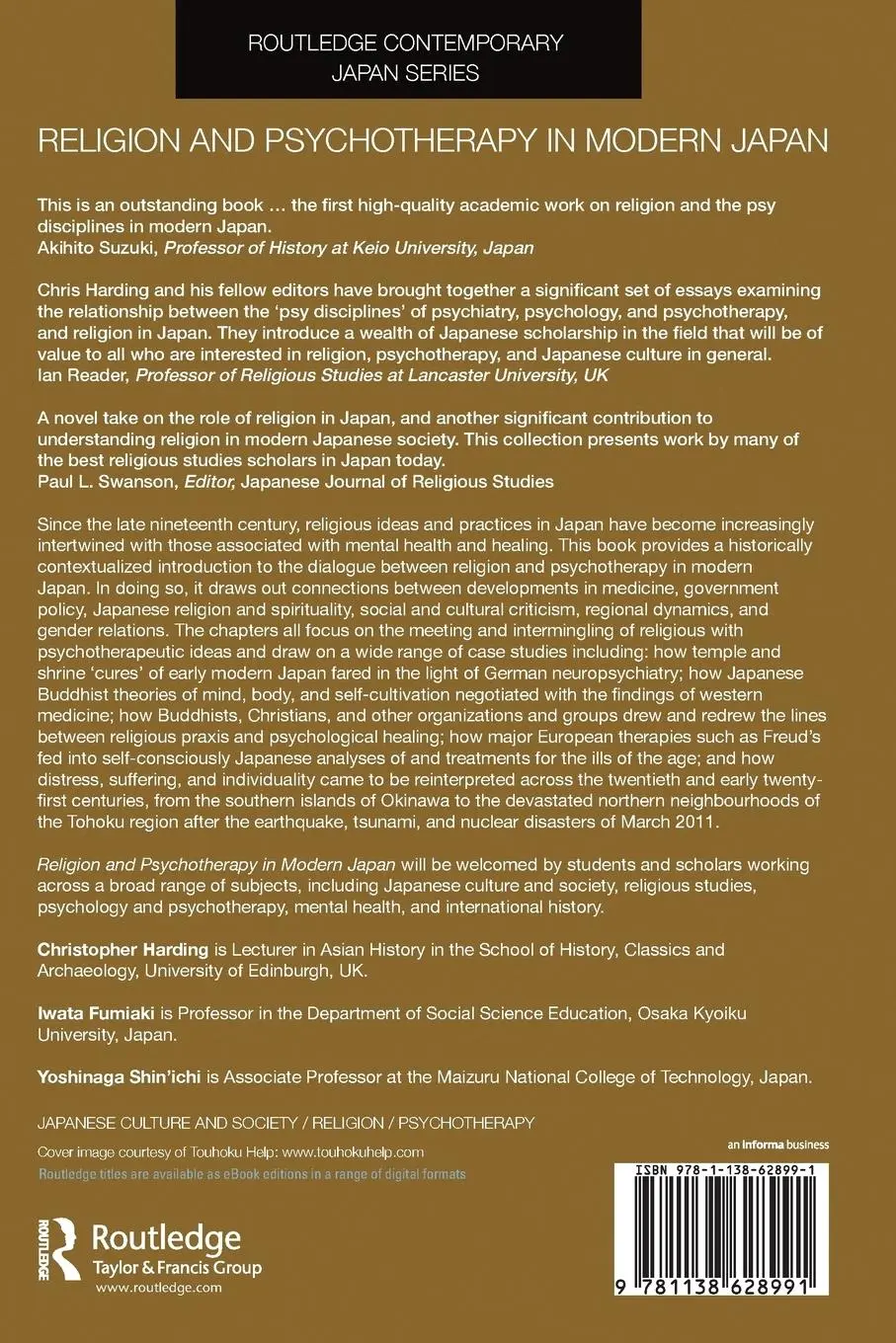 Rückseite: 9781138628991 | Religion and Psychotherapy in Modern Japan | Harding (u. a.) | Buch