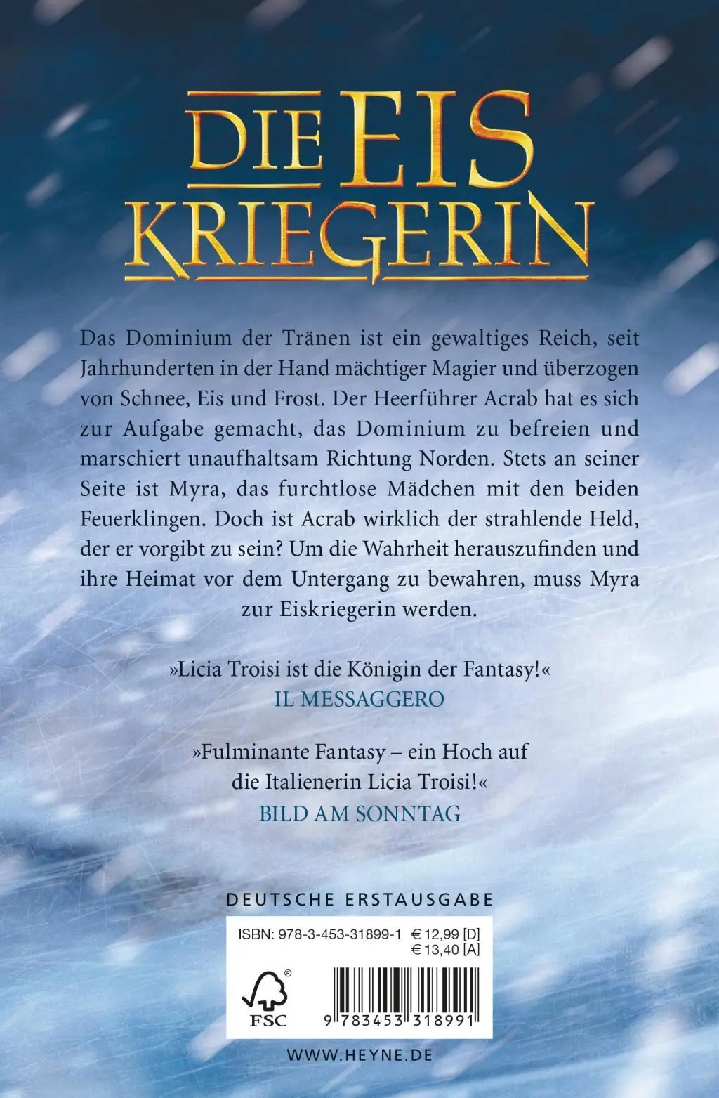 Bild: 9783453318991 | Die Eiskriegerin | Die Dominium-Saga - Roman | Licia Troisi | Buch