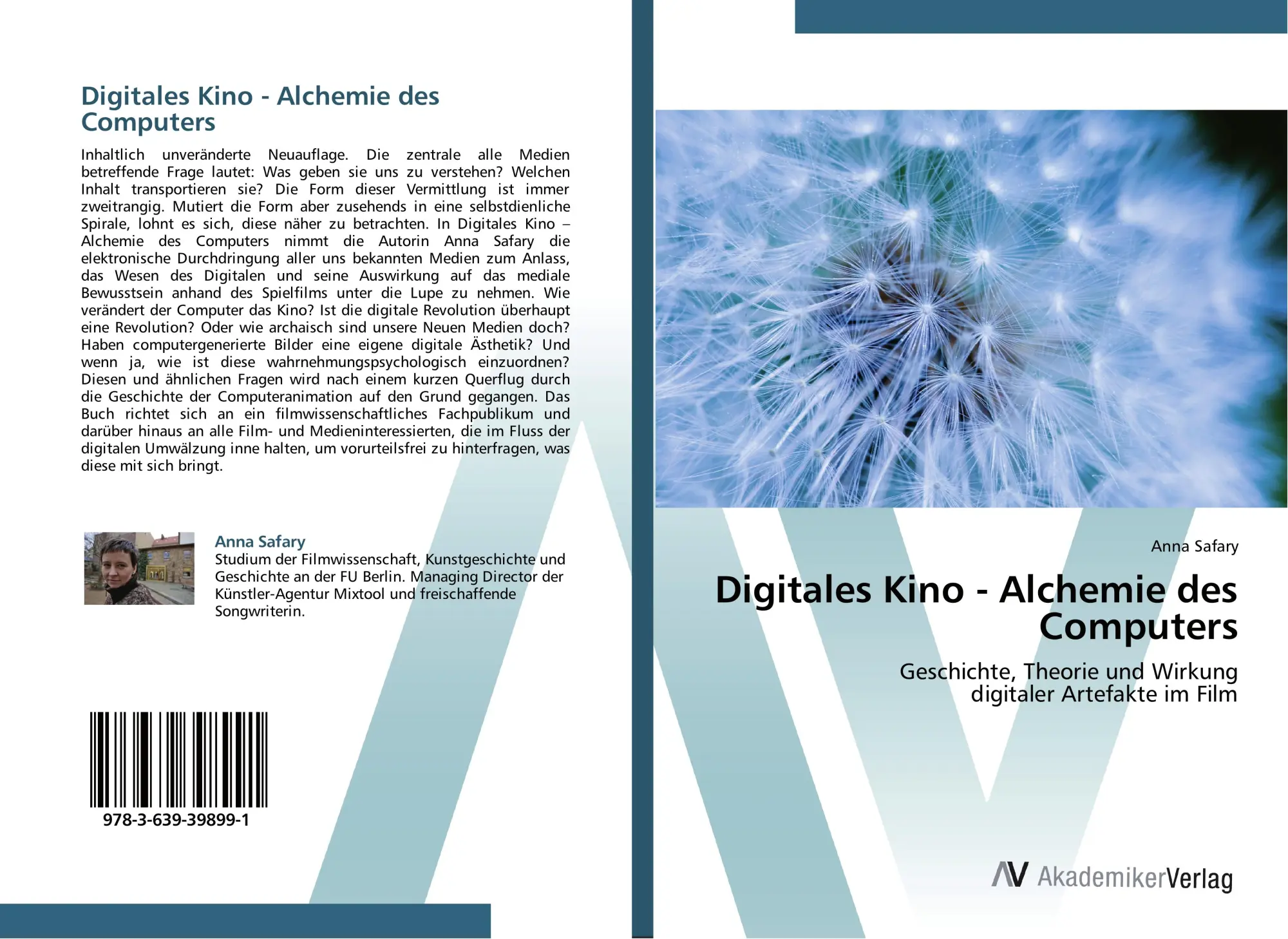 Cover: 9783639398991 | Digitales Kino - Alchemie des Computers | Anna Safary | Taschenbuch