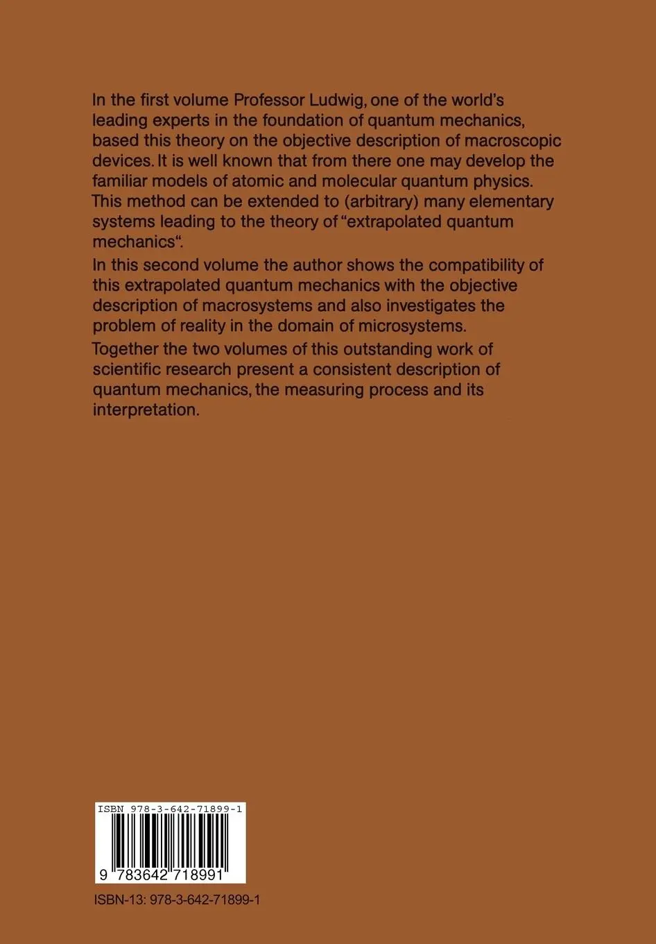 Rückseite: 9783642718991 | An Axiomatic Basis for Quantum Mechanics | Günther Ludwig | Buch | x