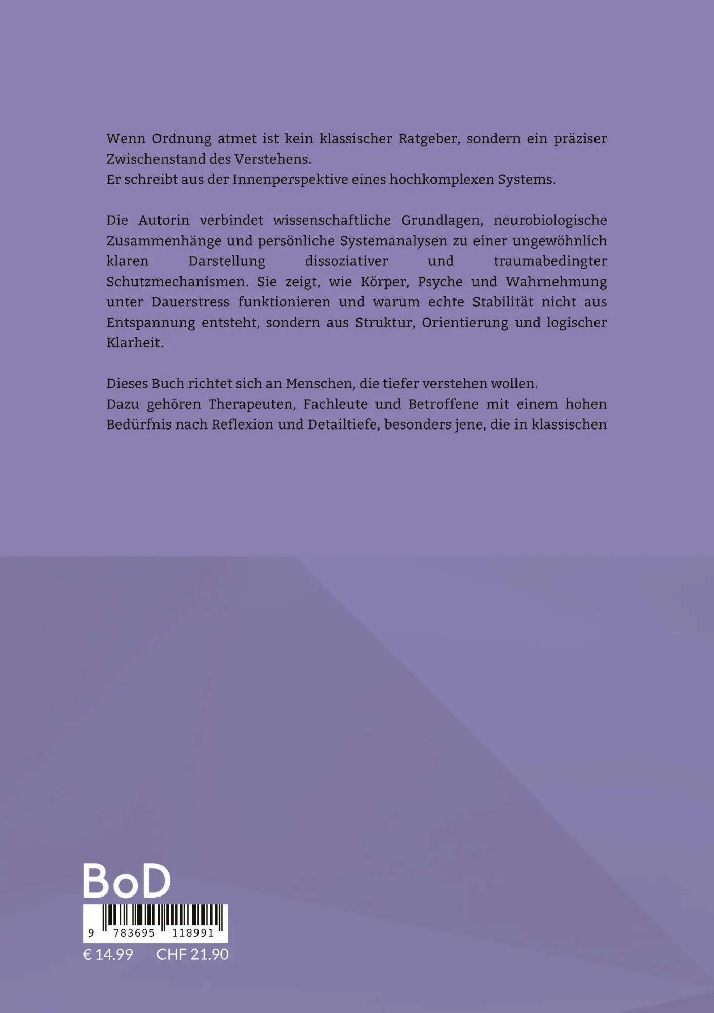 Rückseite: 9783695118991 | Wenn Ordnung atmet | kPTBS &amp; partielle DIS | Kathrin H-T | Taschenbuch