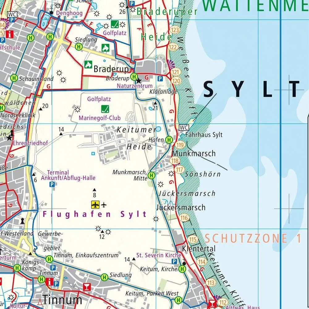 Bild: 9783707918991 | Sylt, Wander-, Rad- und Freizeitkarte 1:35.000, freytag &amp; berndt,...
