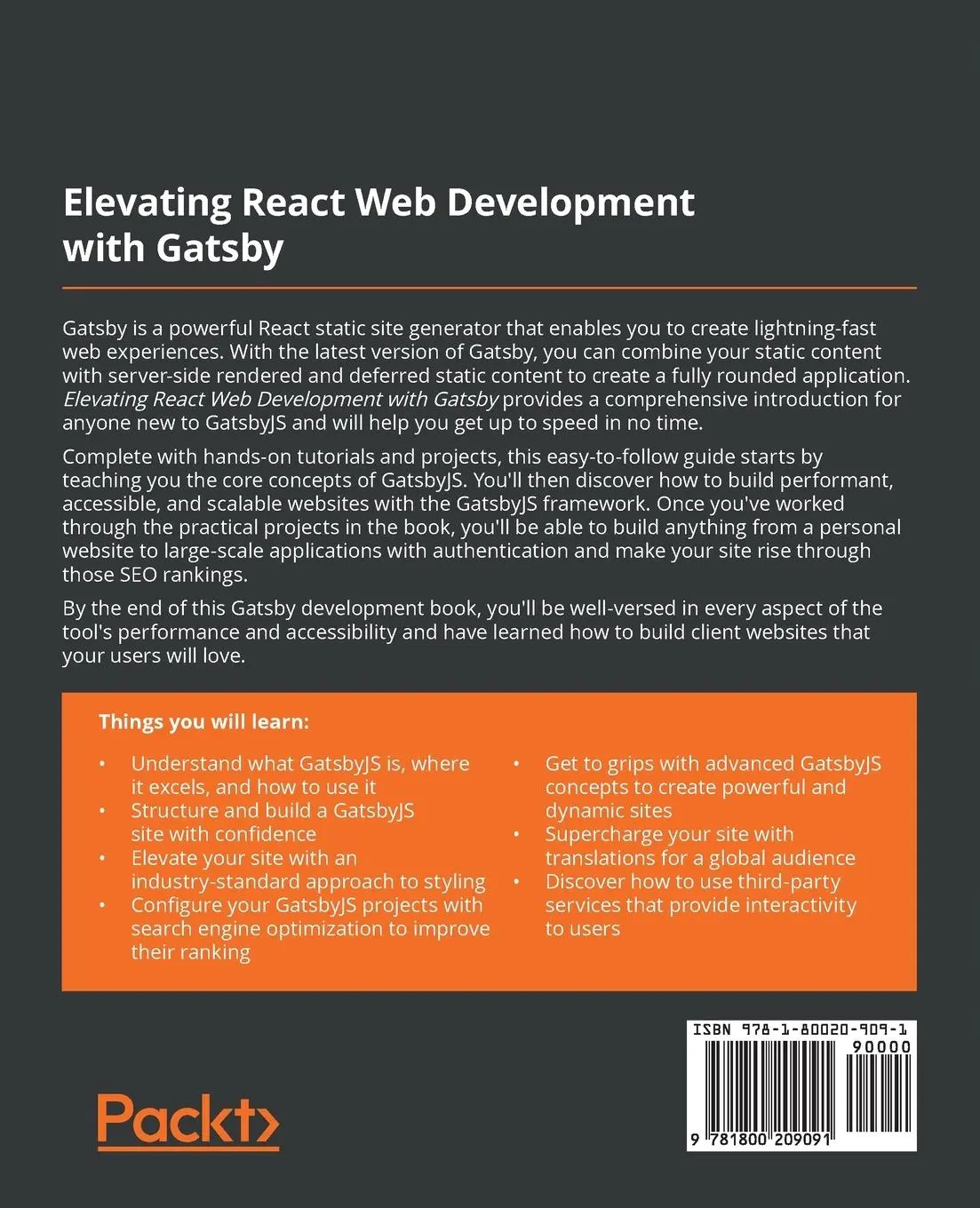 Rückseite: 9781800209091 | Elevating React Web Development with Gatsby | Samuel Larsen-Disney