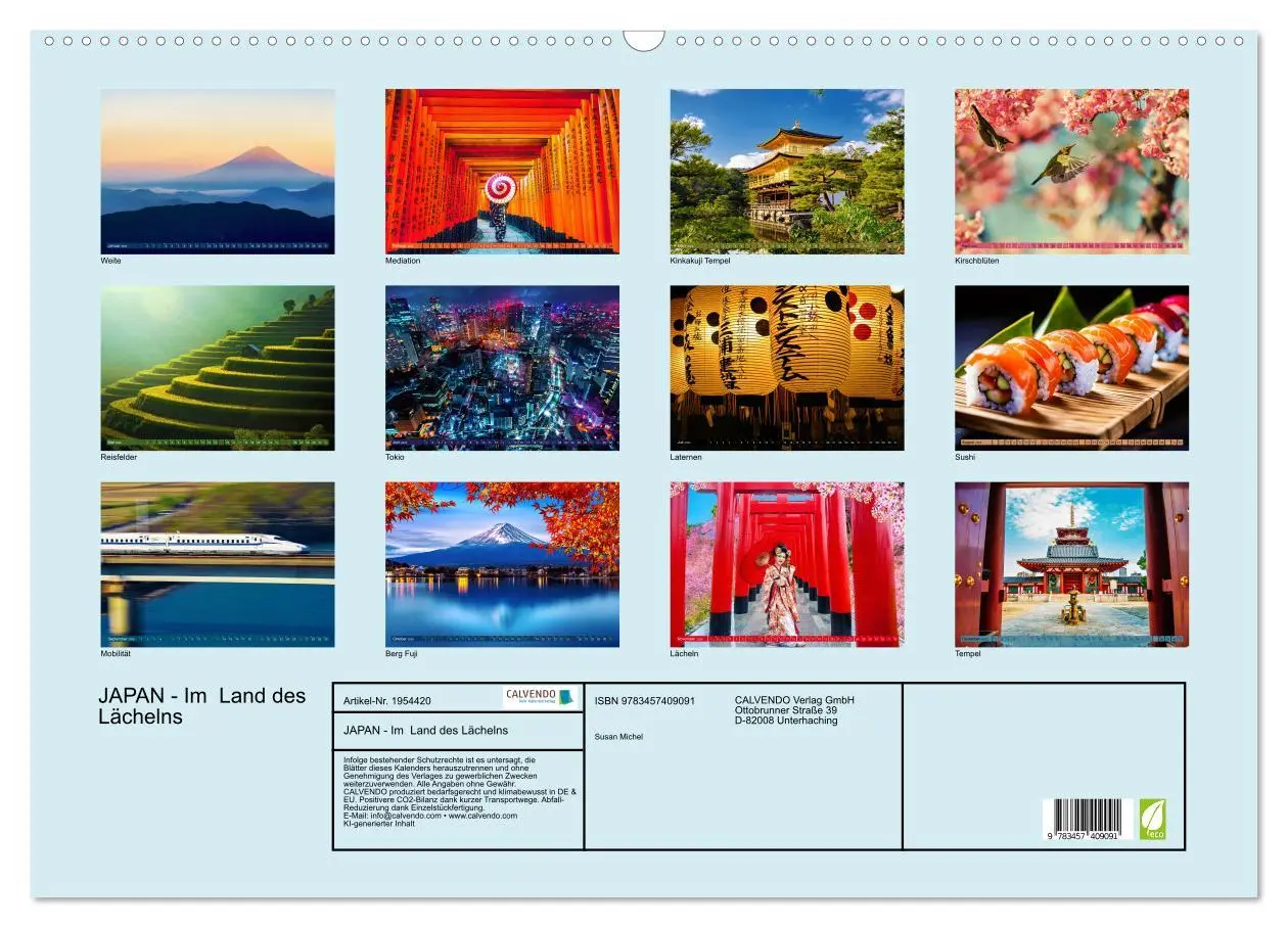 Bild: 9783457409091 | JAPAN - Im Land des Lächelns (Wandkalender 2026 DIN A2 quer),...