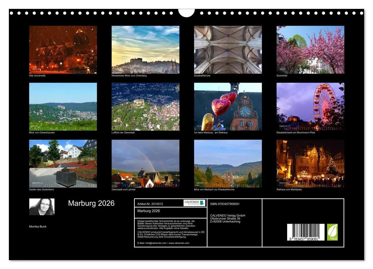 Bild: 9783457959091 | Marburg 2026 (Wandkalender 2026 DIN A3 quer), CALVENDO Monatskalender