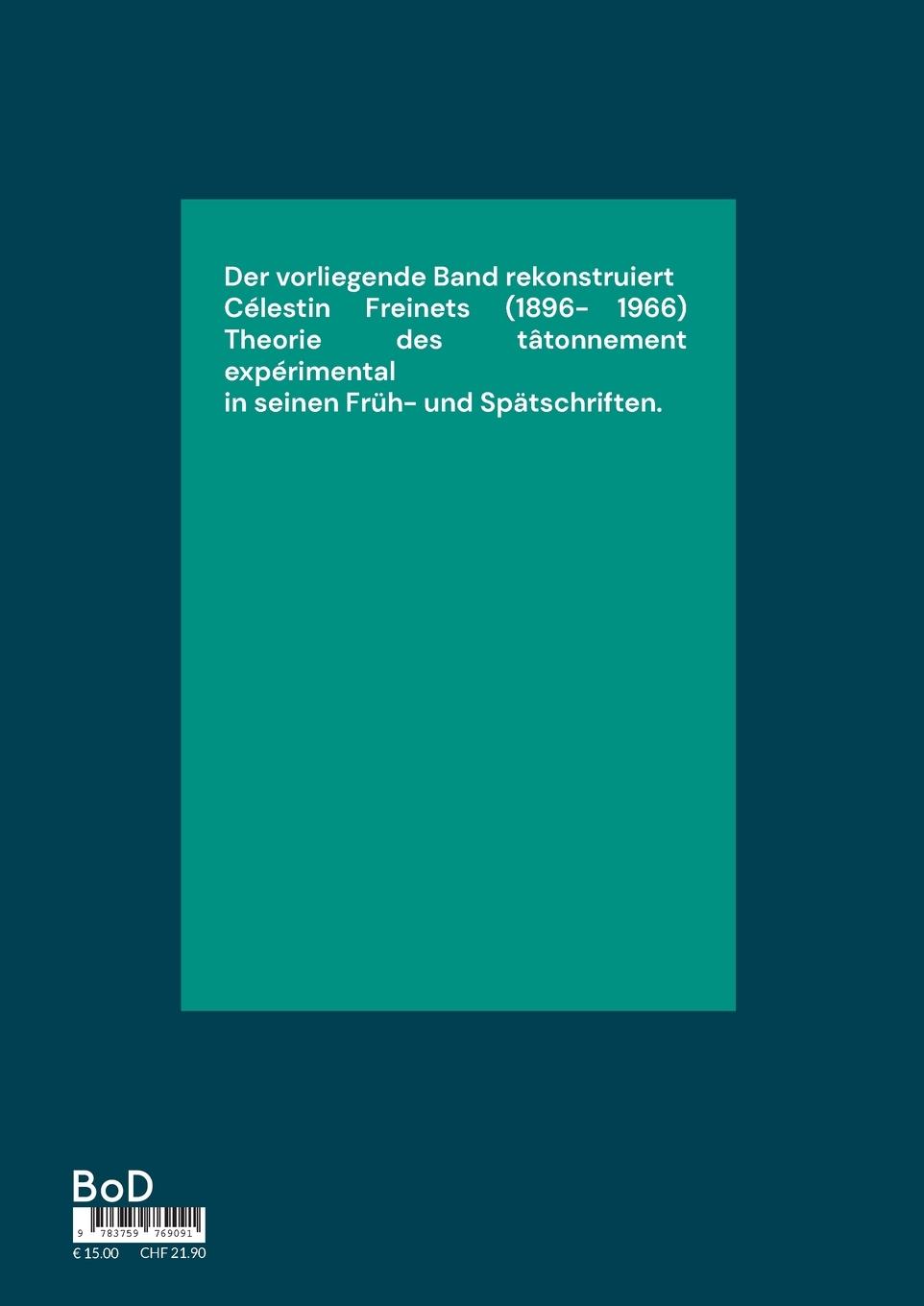 Rückseite: 9783759769091 | Der Begriff des tâtonnement expérimental im Werk Célestin Freinets
