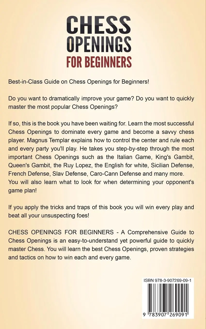 Rückseite: 9783907269091 | CHESS OPENINGS FOR BEGINNERS | A Comprehensive Guide to Chess Openings