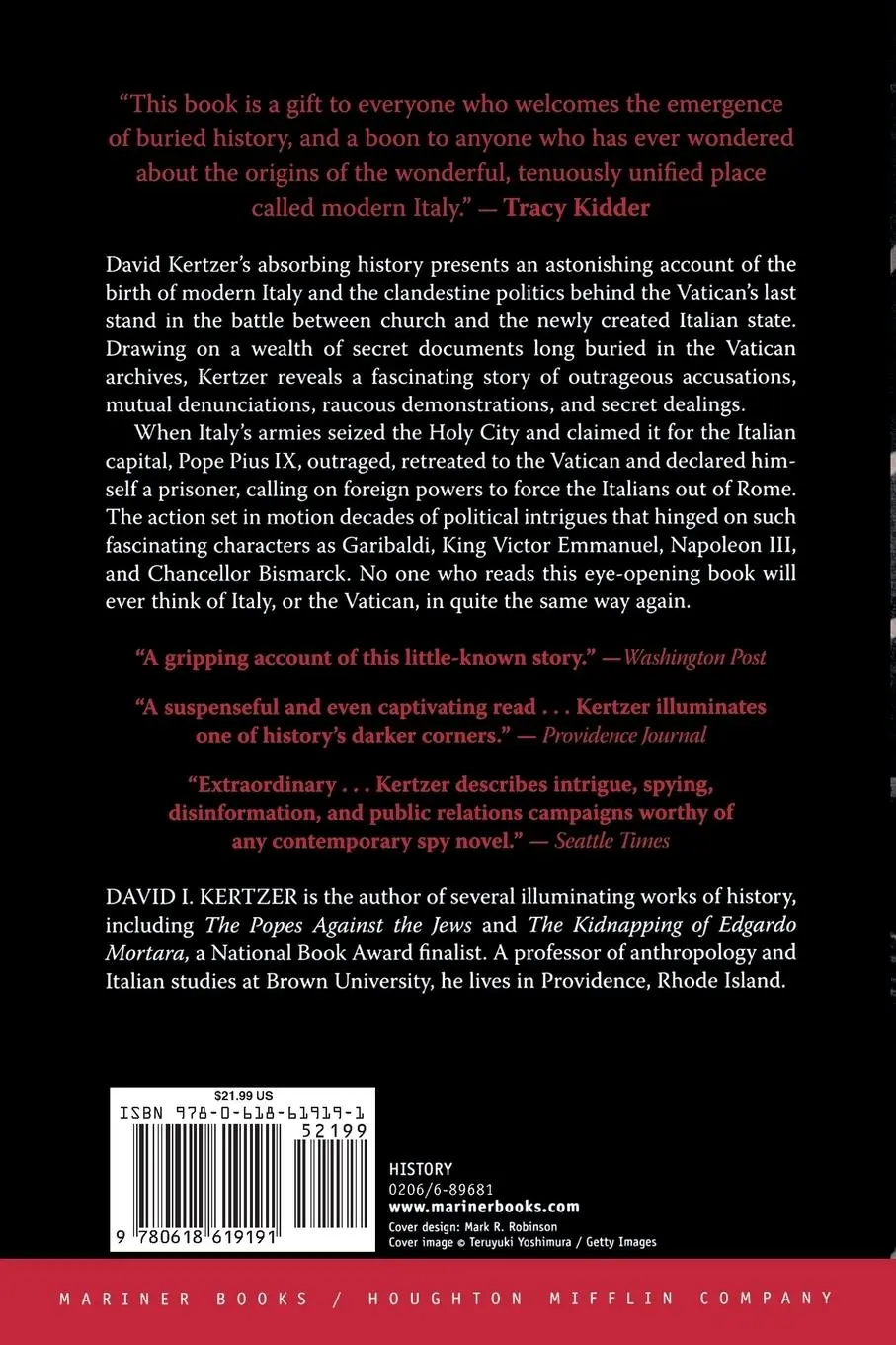Rückseite: 9780618619191 | Prisoner of the Vatican | David I. Kertzer | Taschenbuch | Englisch