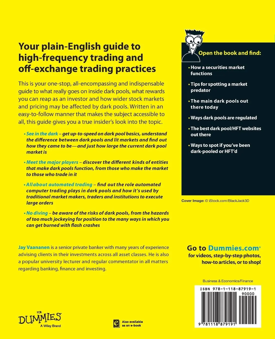 Rückseite: 9781118879191 | Dark Pools and High Frequency Trading for Dummies | Jay Vaananen