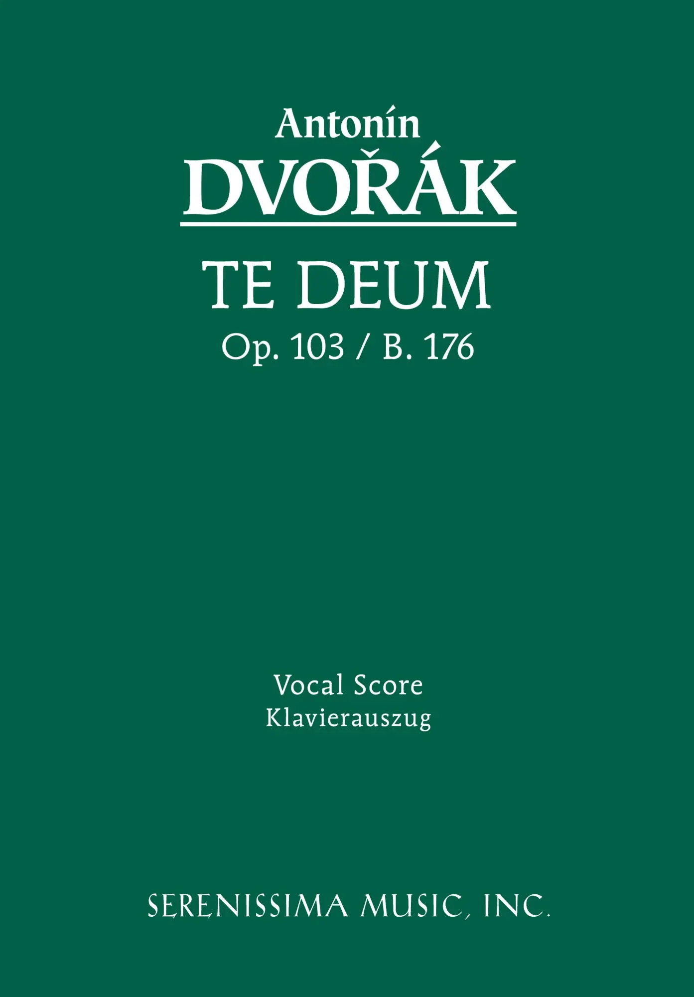 Cover: 9781932419191 | Te Deum, Op.103 | Vocal score | Antonin Dvorak | Taschenbuch | Latein
