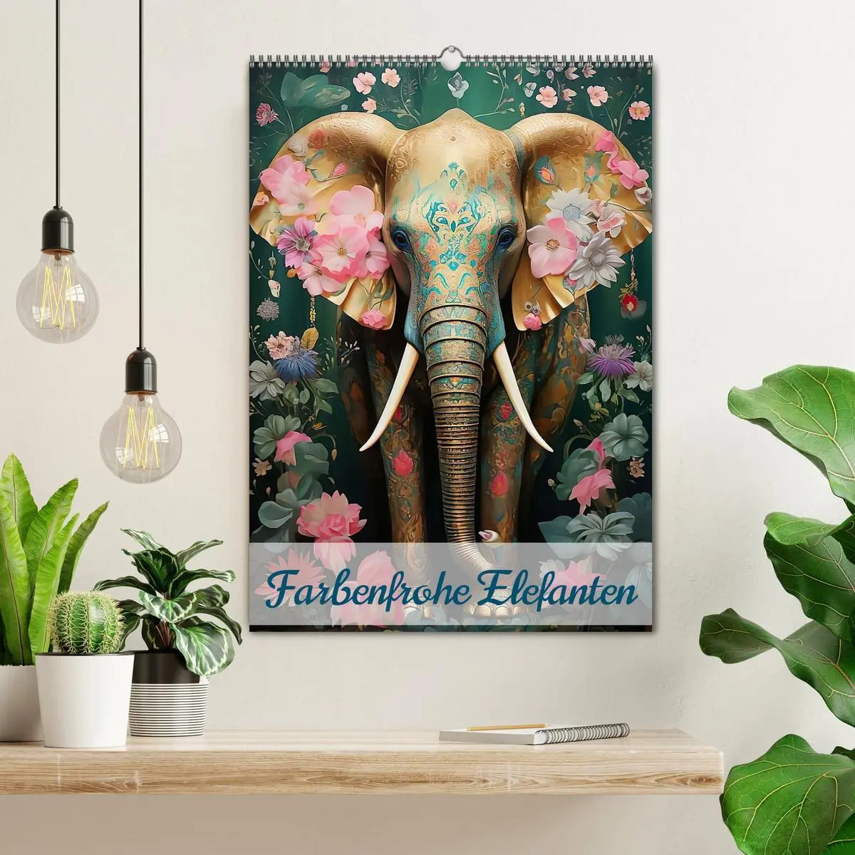 Bild: 9783516279191 | Farbenfrohe Elefanten (Wandkalender 2026 DIN A2 hoch), CALVENDO...