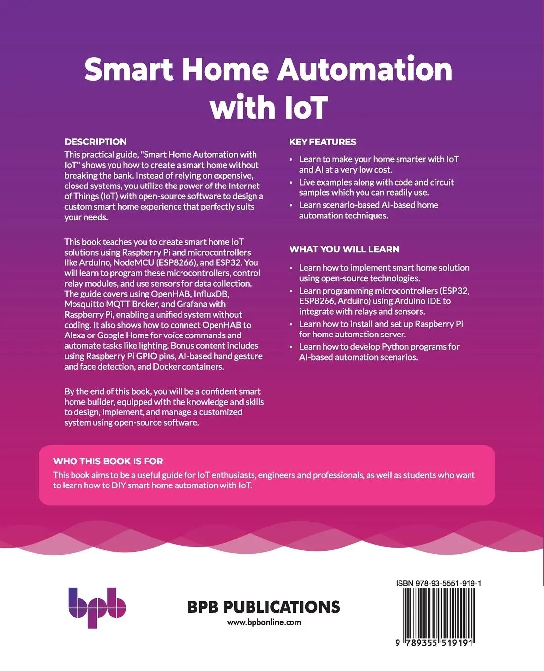 Rückseite: 9789355519191 | Smart Home Automation with IoT | Dipankar Saha | Taschenbuch | 2024