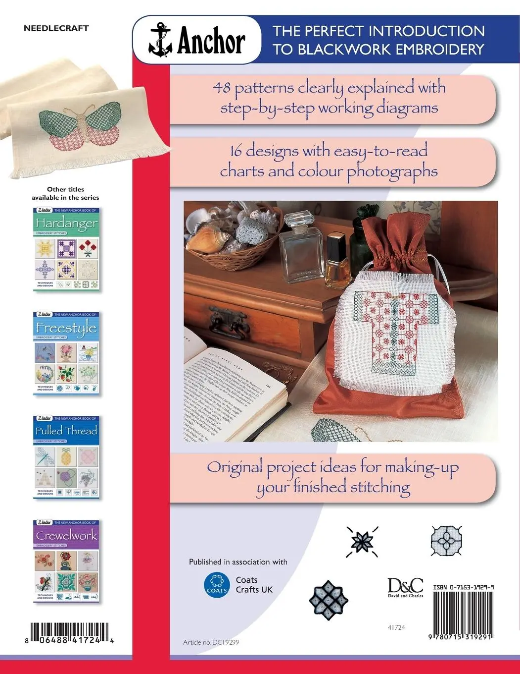 Rückseite: 9780715319291 | The New Anchor Book of Blackwork Embroidery Stitches | Anchor Book