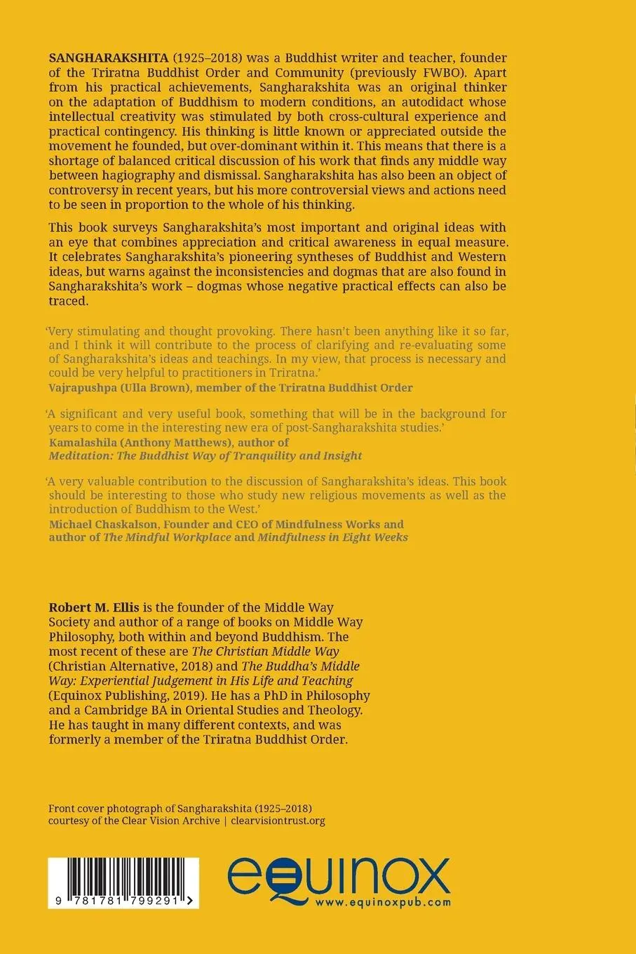 Rückseite: 9781781799291 | The Thought of Sangharakshita | A Critical Assessment | Ellis | Buch