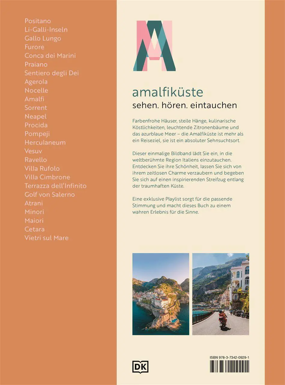Rückseite: 9783734209291 | Amalfiküste: Sehen. Hören. Eintauchen | DK Verlag - Reise | Buch