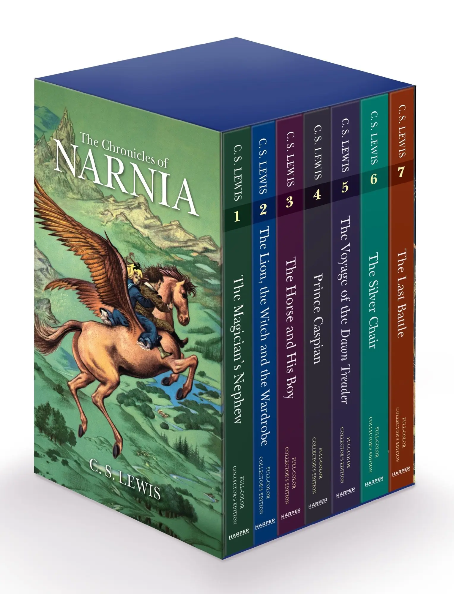 Cover: 9780064409391 | The Chronicles of Narnia Full-Color Paperback 7-Book Box Set | Lewis
