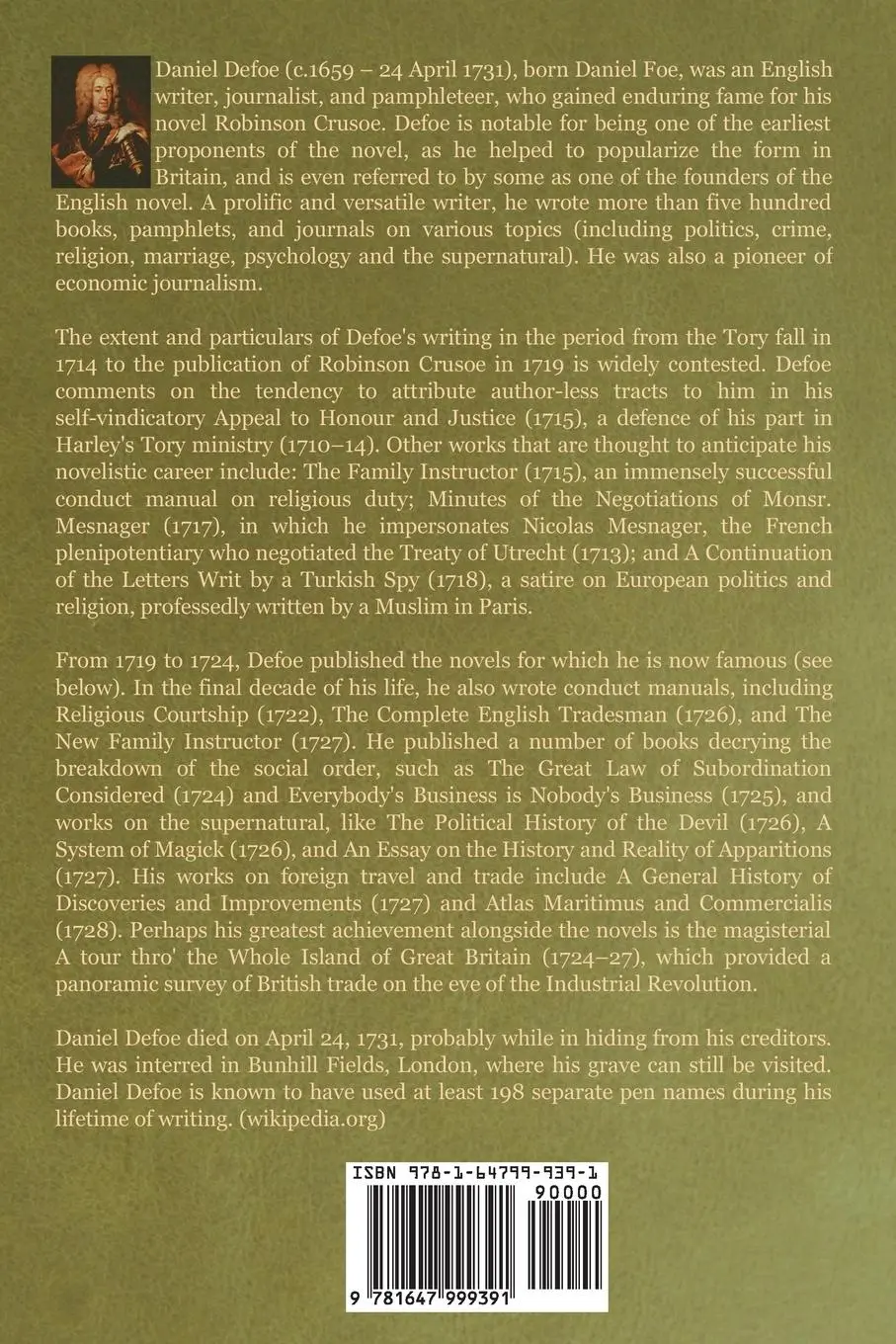 Rückseite: 9781647999391 | The Life and Adventures of Robinson Crusoe | Daniel Defoe | Buch