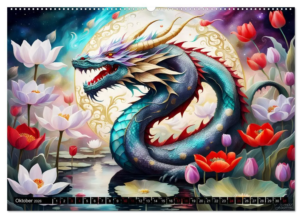 Bild: 9783457309391 | Drachen - Mystische Wesen (Wandkalender 2026 DIN A2 quer), CALVENDO...