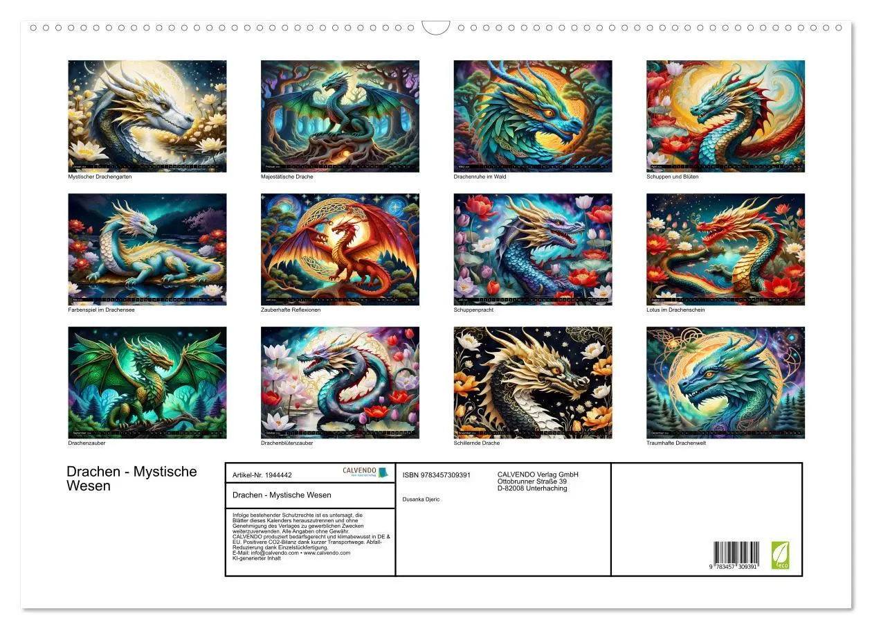 Bild: 9783457309391 | Drachen - Mystische Wesen (Wandkalender 2026 DIN A2 quer), CALVENDO...