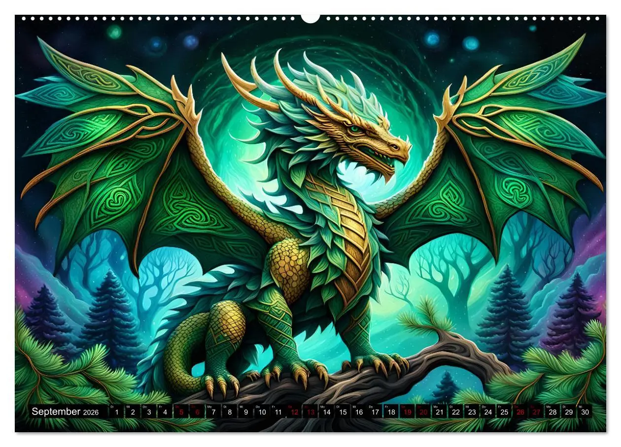 Bild: 9783457309391 | Drachen - Mystische Wesen (Wandkalender 2026 DIN A2 quer), CALVENDO...