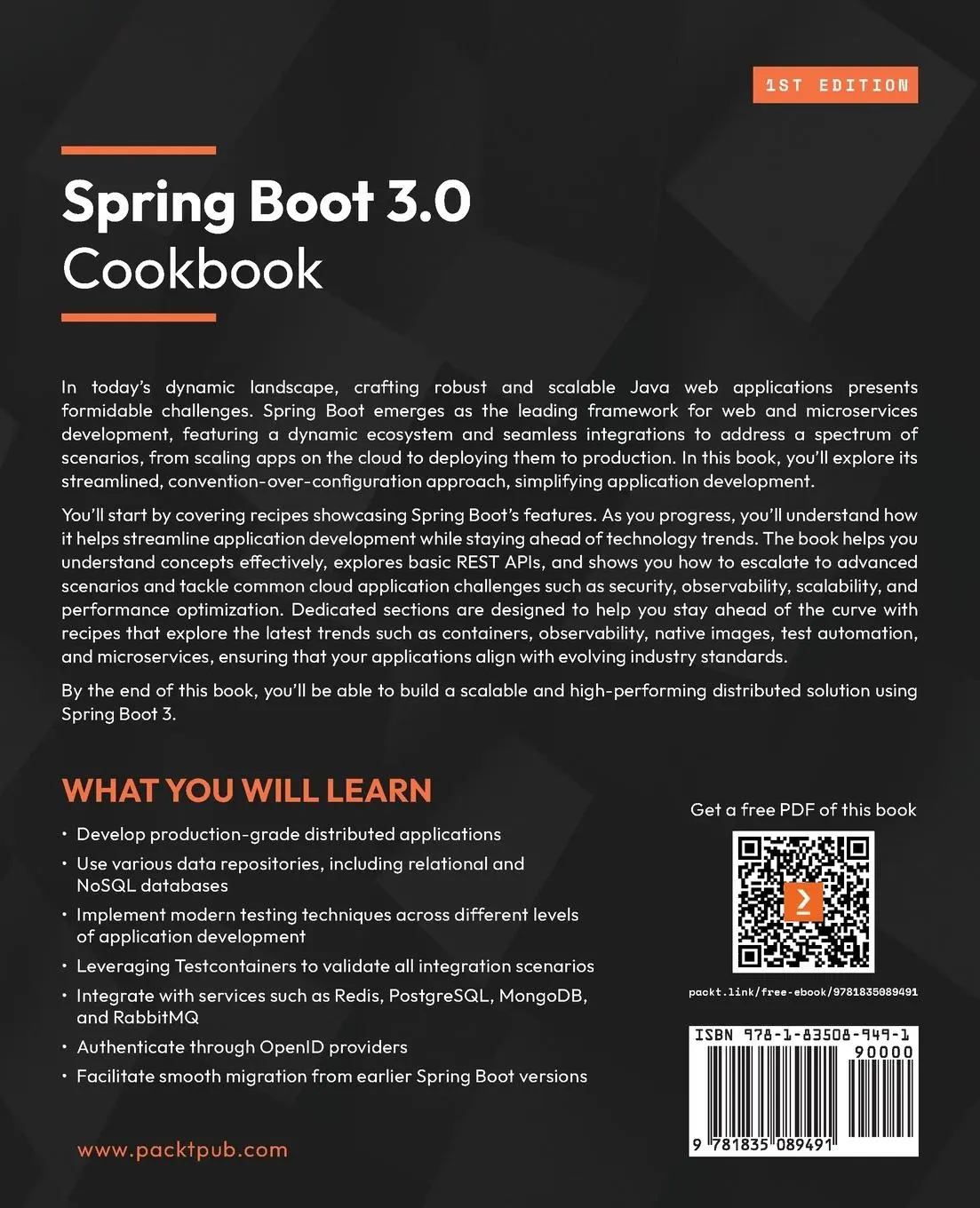 Rückseite: 9781835089491 | Spring Boot 3.0 Cookbook | Felip Miguel Puig | Taschenbuch | Englisch