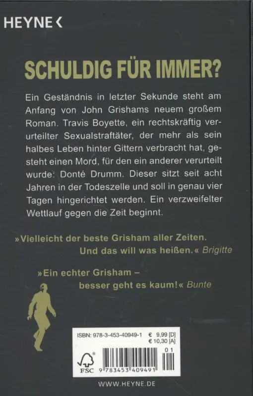 Rückseite: 9783453409491 | Das Geständnis | John Grisham | Taschenbuch | 543 S. | Deutsch | 2012