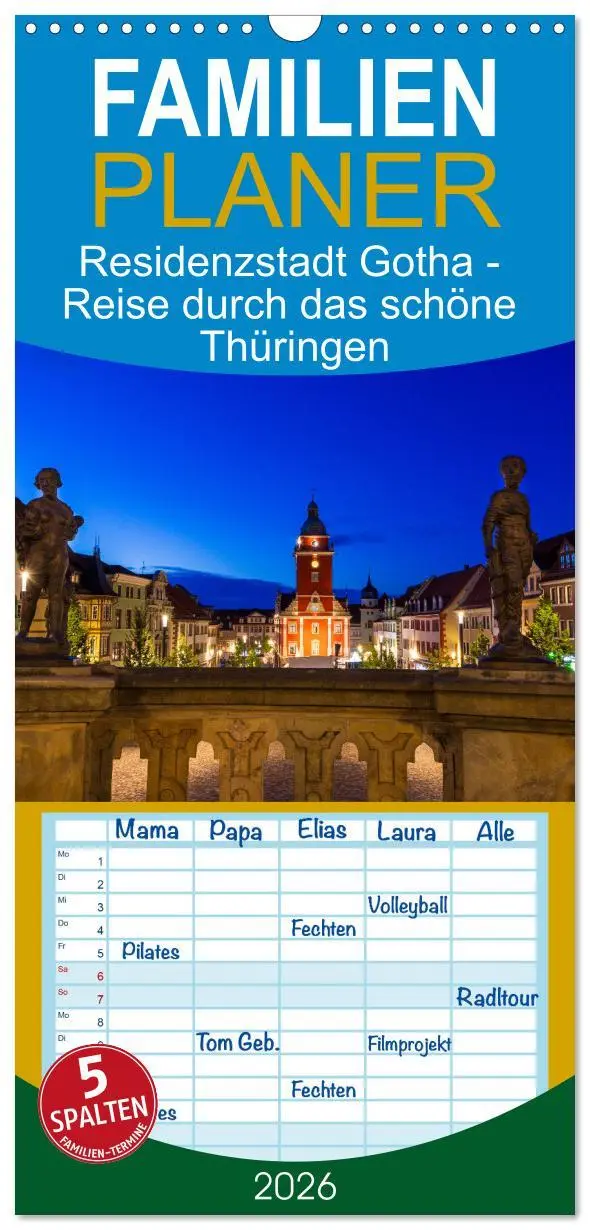 Cover: 9783516489491 | Familienplaner 2026 - Residenzstadt Gotha - Reise durch das schöne...